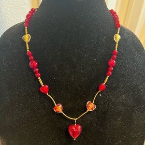 Elegant Red Heart Necklace